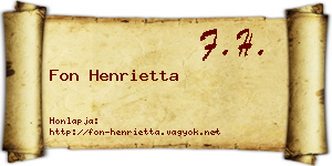 Fon Henrietta névjegykártya
